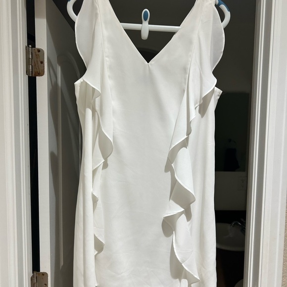 Lulu's White Ruffle Mini Dress - Picture 2 of 3